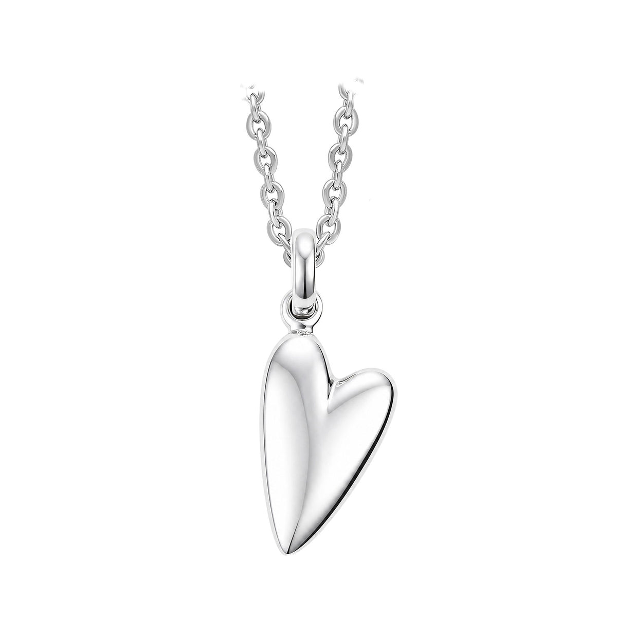 Sterling Silver Elongated Heart Drop Pendant 