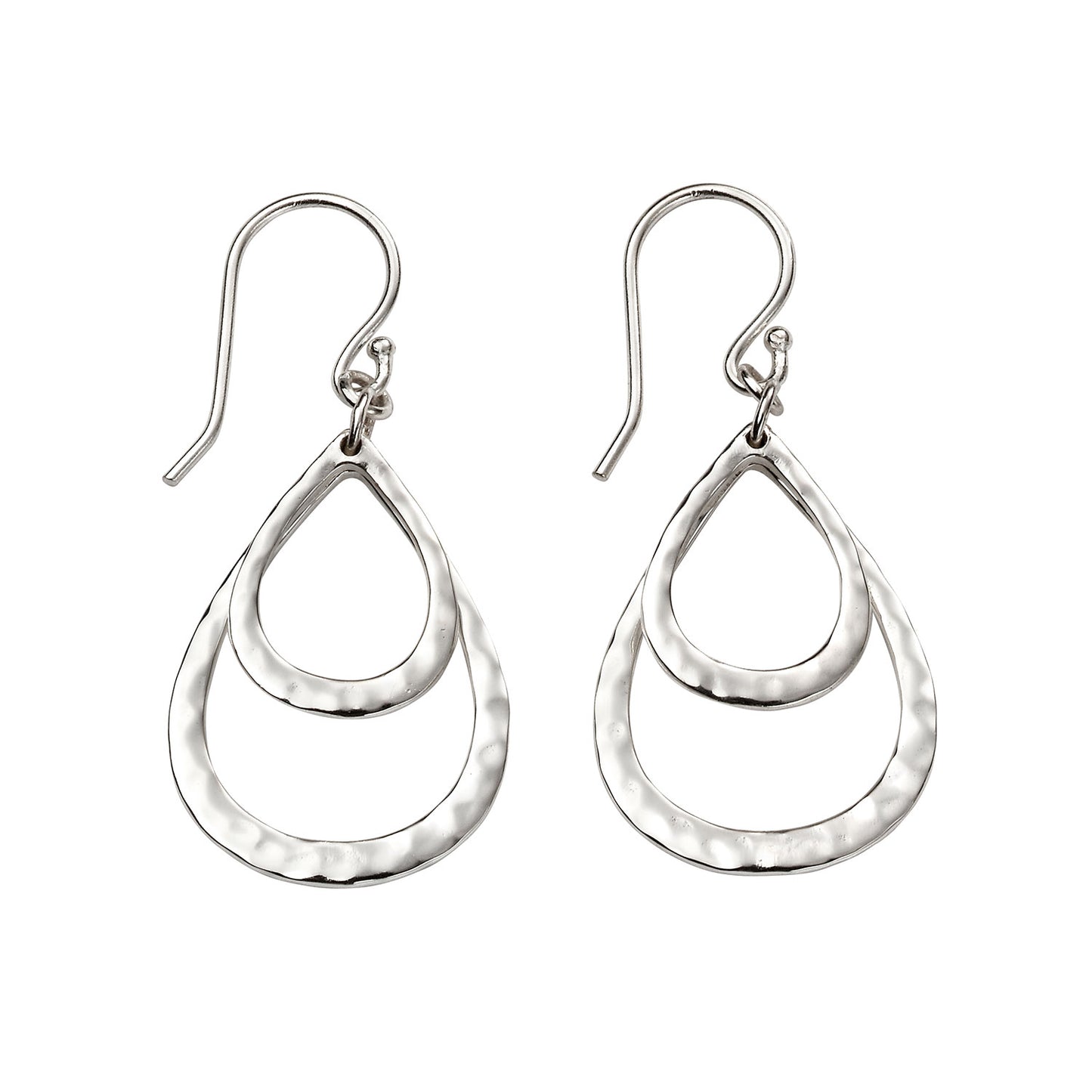 Sterling Silver Double Teardrop Earrings