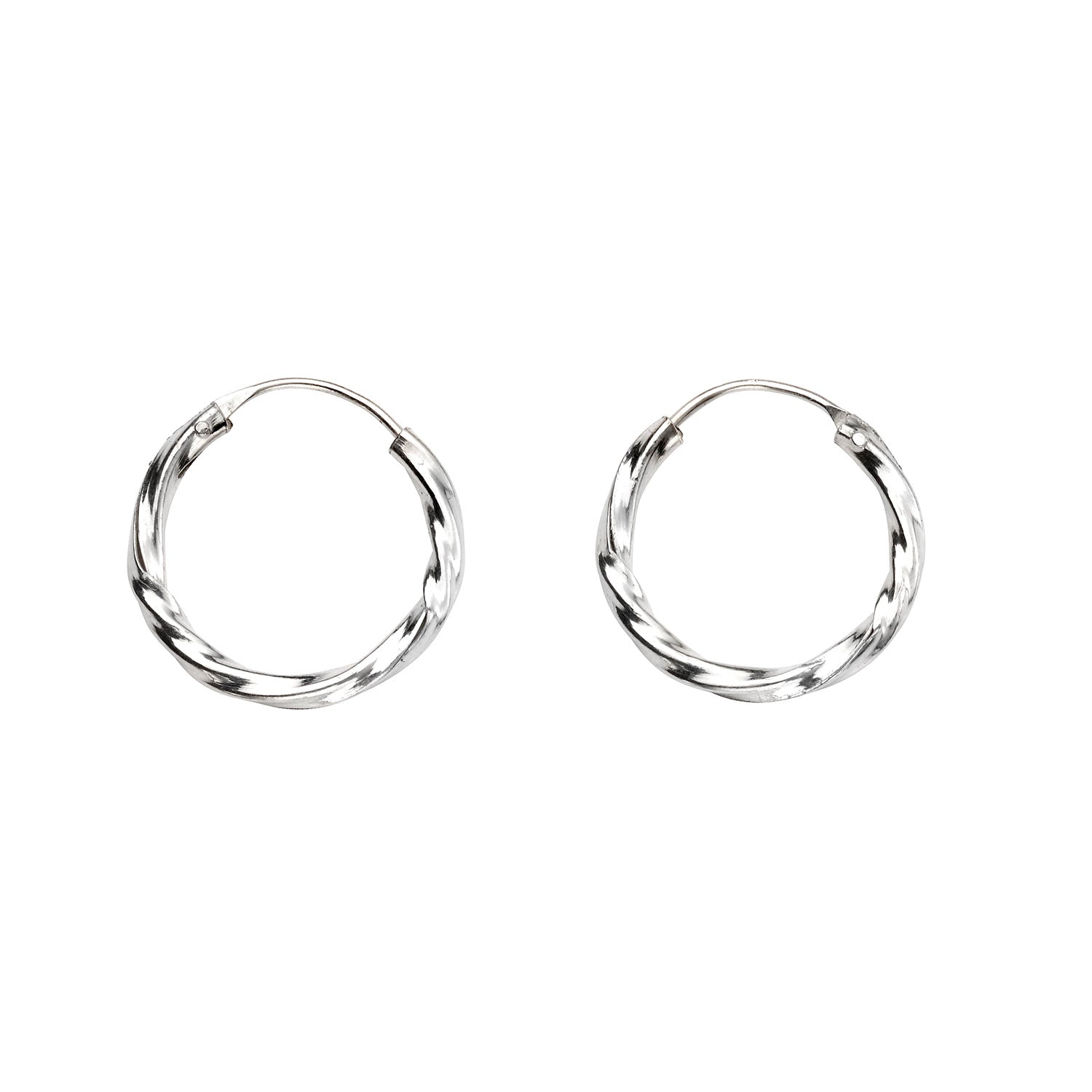 Sterling Silver Twisted Hoop Earrings