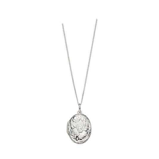 Sterling Silver Rose Patterned Locket pendant