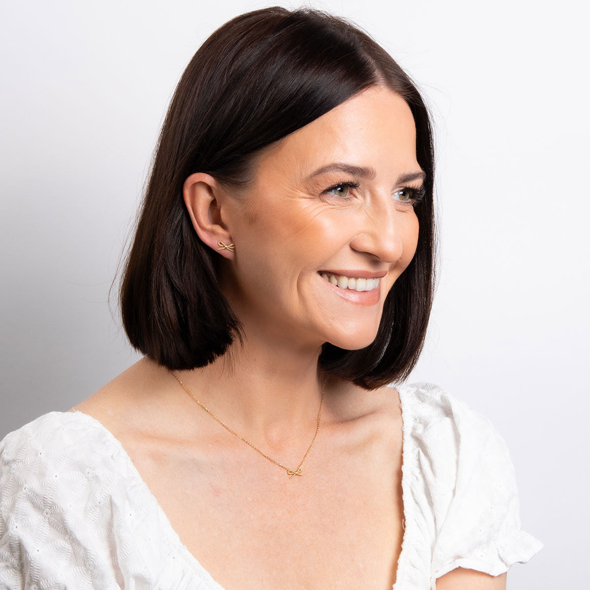 9ct Yellow Gold Fixed Bow Design Earrings