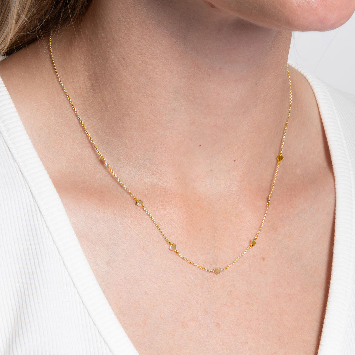 Sterling Silver Gold Plated Heart Necklace