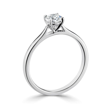 Platinum Solitaire Four Claw Set Diamond Engagement Ring