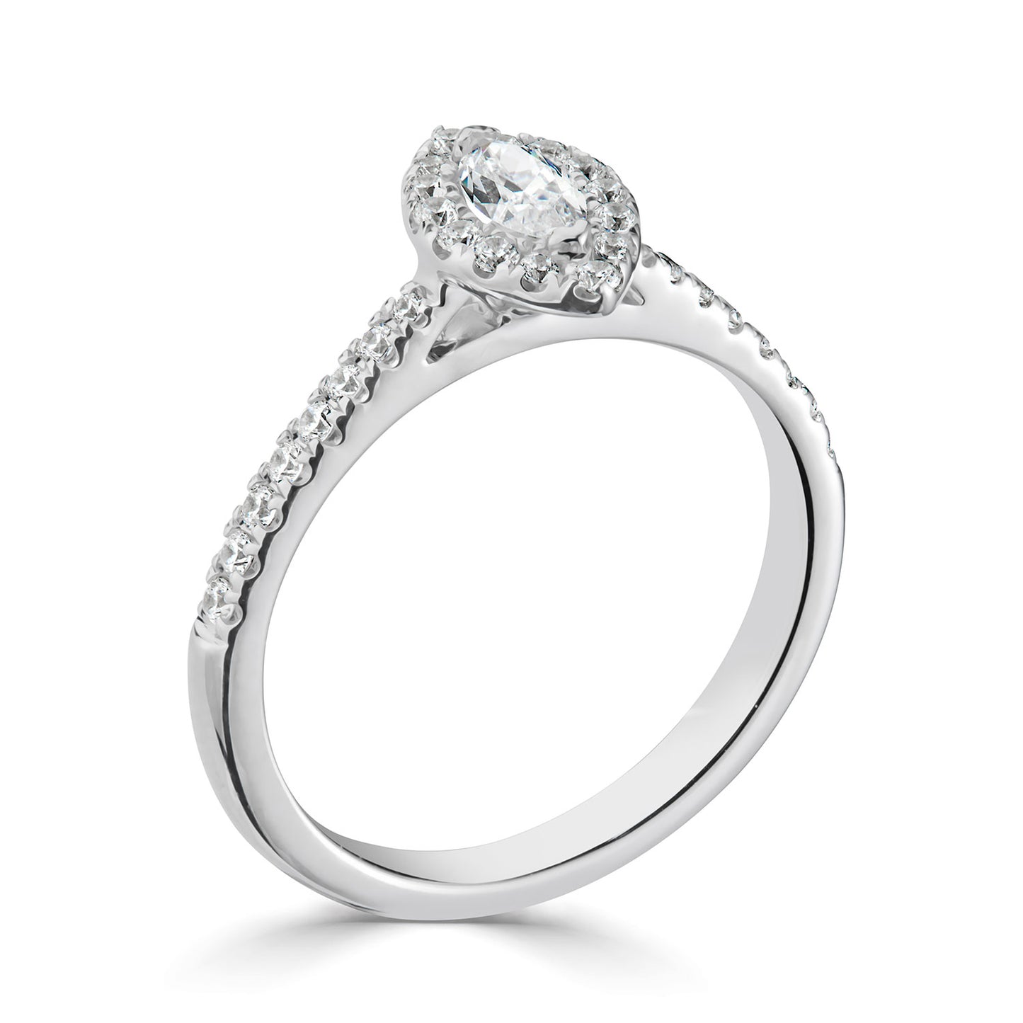Platinum Marquise halo Style Diamond Ring
