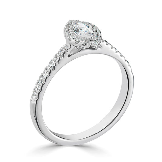 Platinum Marquise halo Style Diamond Ring