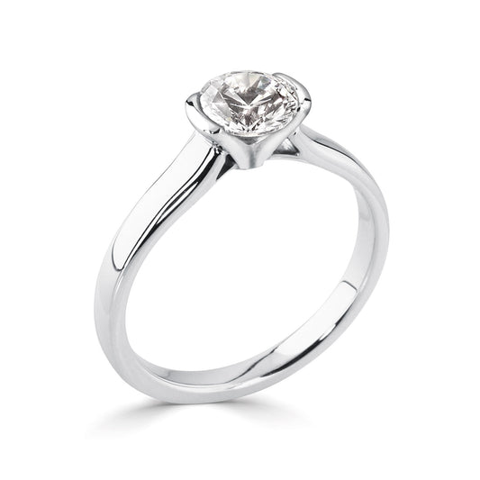 Platinum Open Bezel Set Diamond Engagement Ring