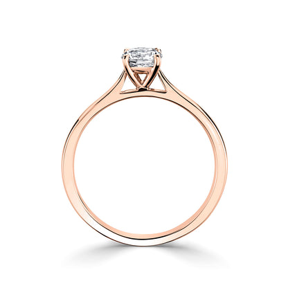 18ct Rose Gold Solitaire Four Claw Set Diamond Engagement Ring