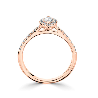 18ct Rose Gold Marquise halo Style Diamond Ring