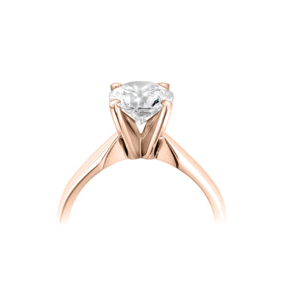 18ct Rose Gold Solitaire Four Claw Diamond Set Engagement