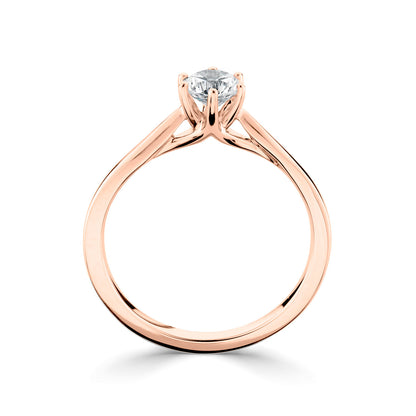 18ct Rose Gold Six Claw Solitaire Diamond Engagement Ring