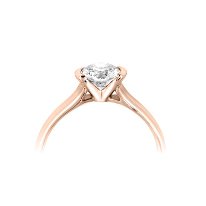 18ct Rose Gold Open Bezel Set Diamond Engagement Ring