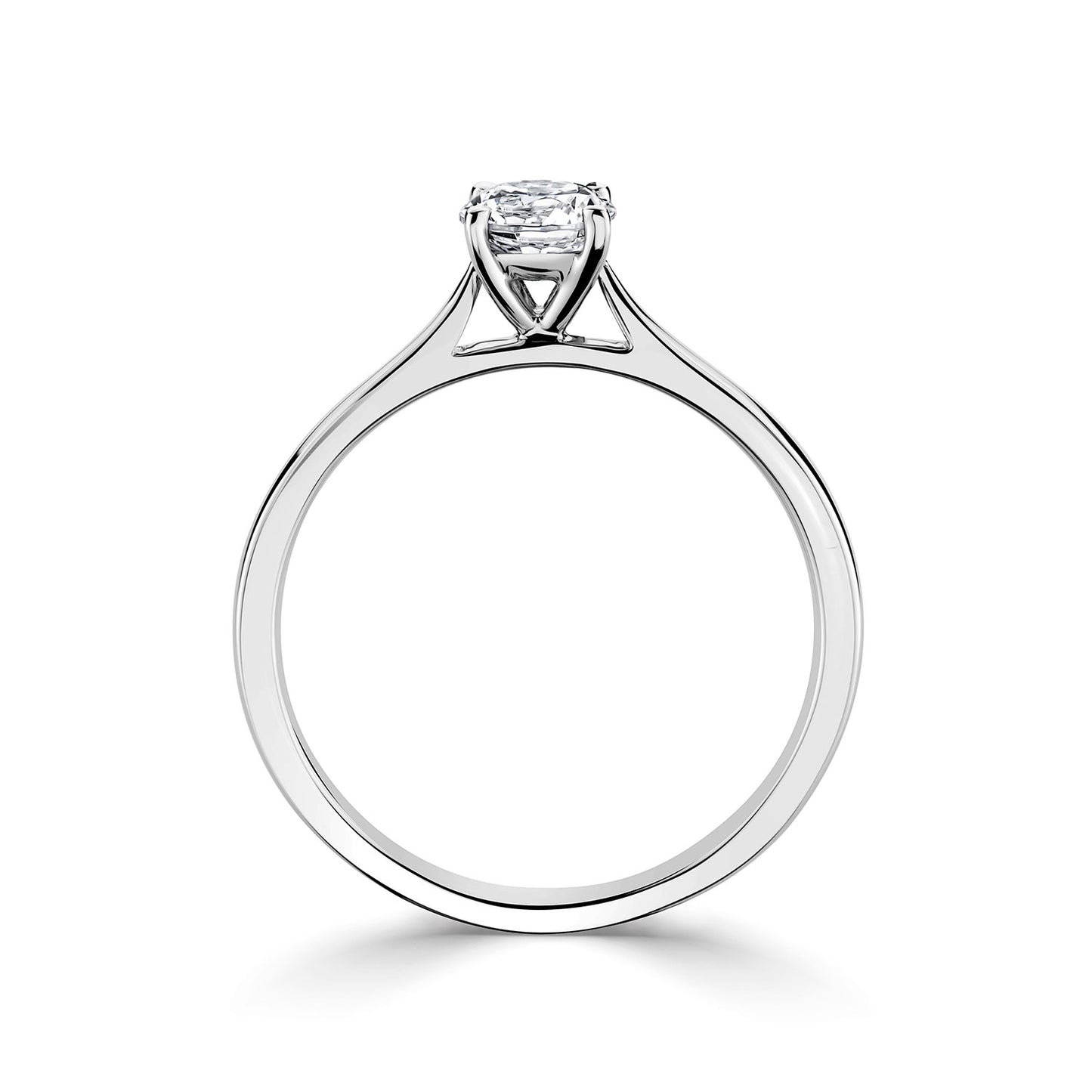 Platinum Solitaire Four Claw Set Diamond Engagement Ring