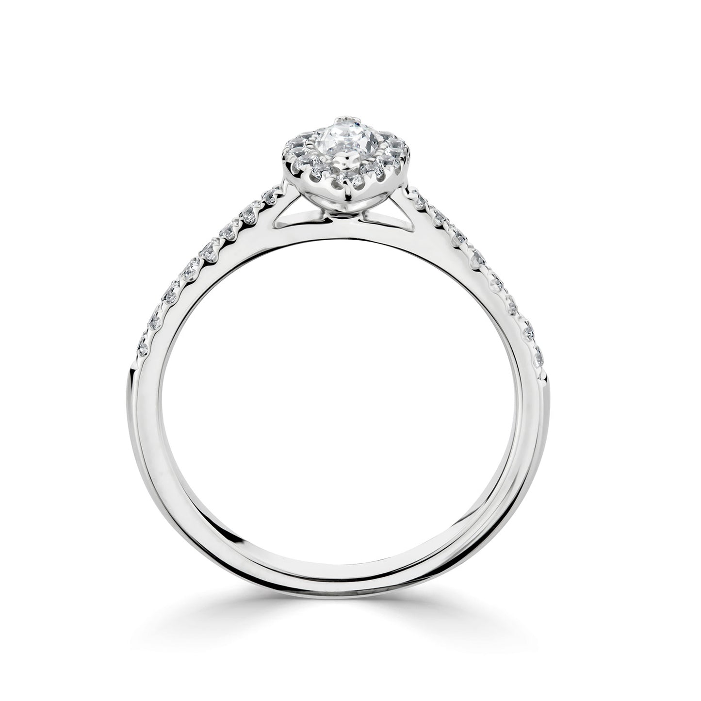 18ct White Gold Marquise halo Style Diamond Ring