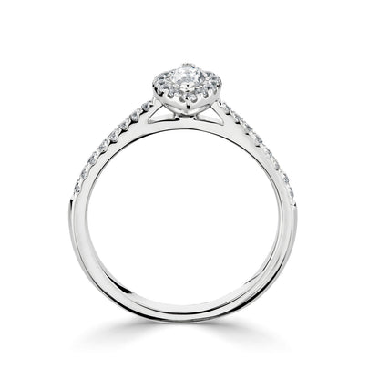 18ct White Gold Marquise halo Style Diamond Ring