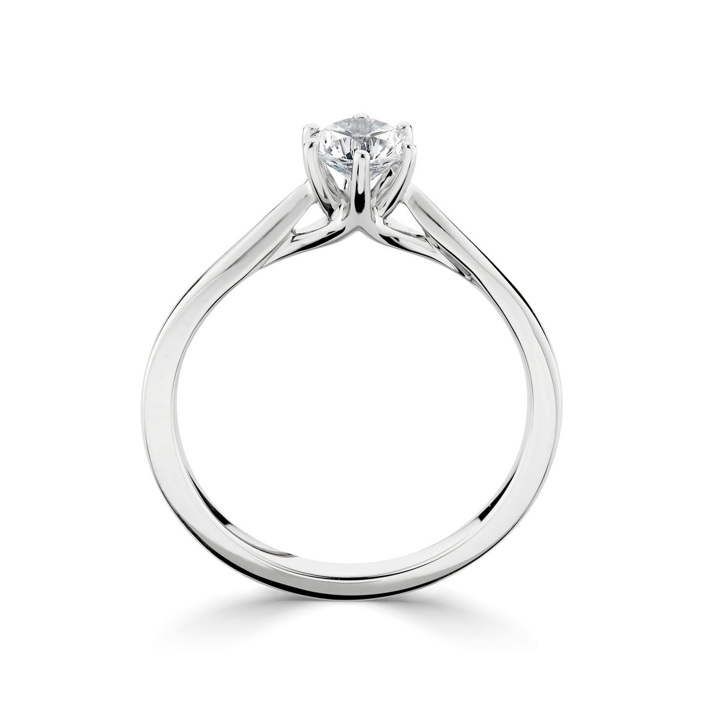 18ct White Gold Six Claw Solitaire Diamond Engagement Ring