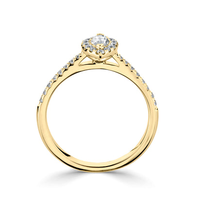 18ct Yellow Gold Marquise halo Style Diamond Ring