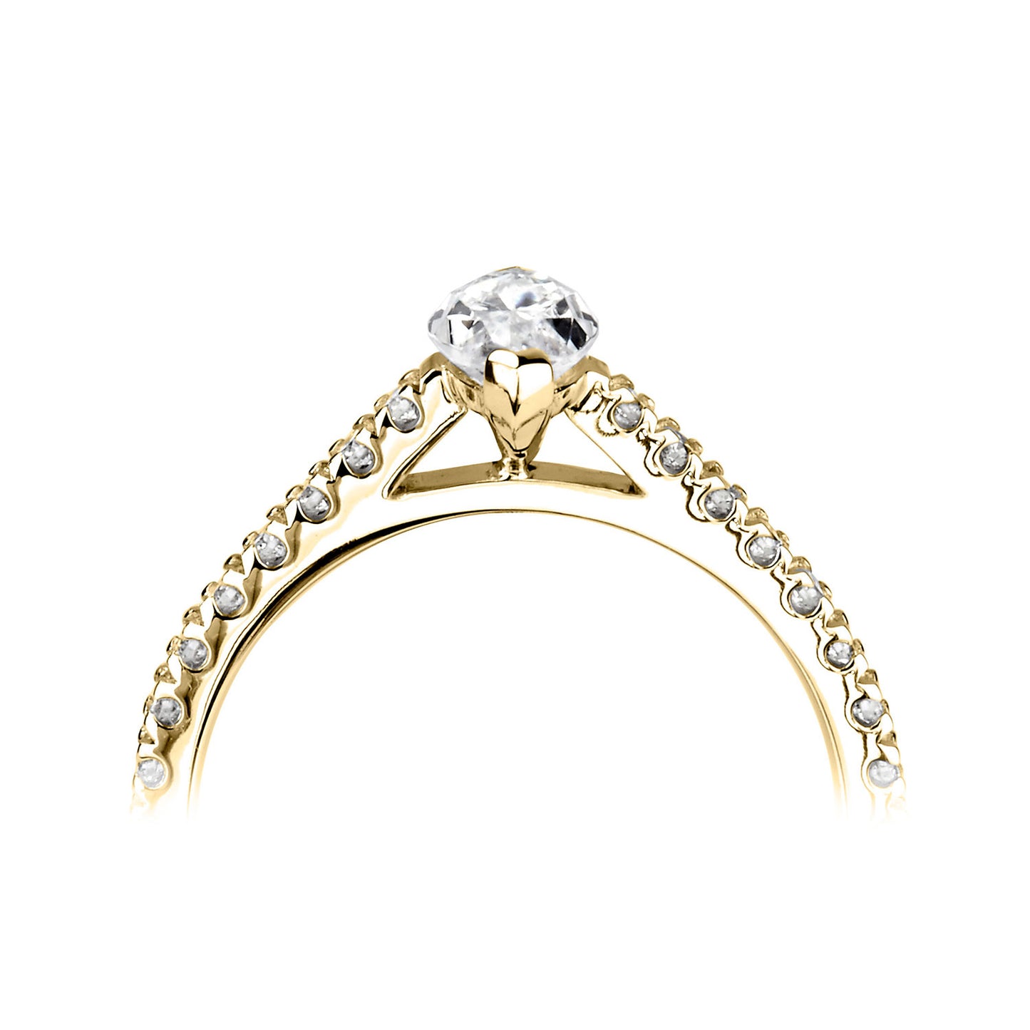 18ct Yellow Gold Centre Marquise And Diamond Shoulder Ring