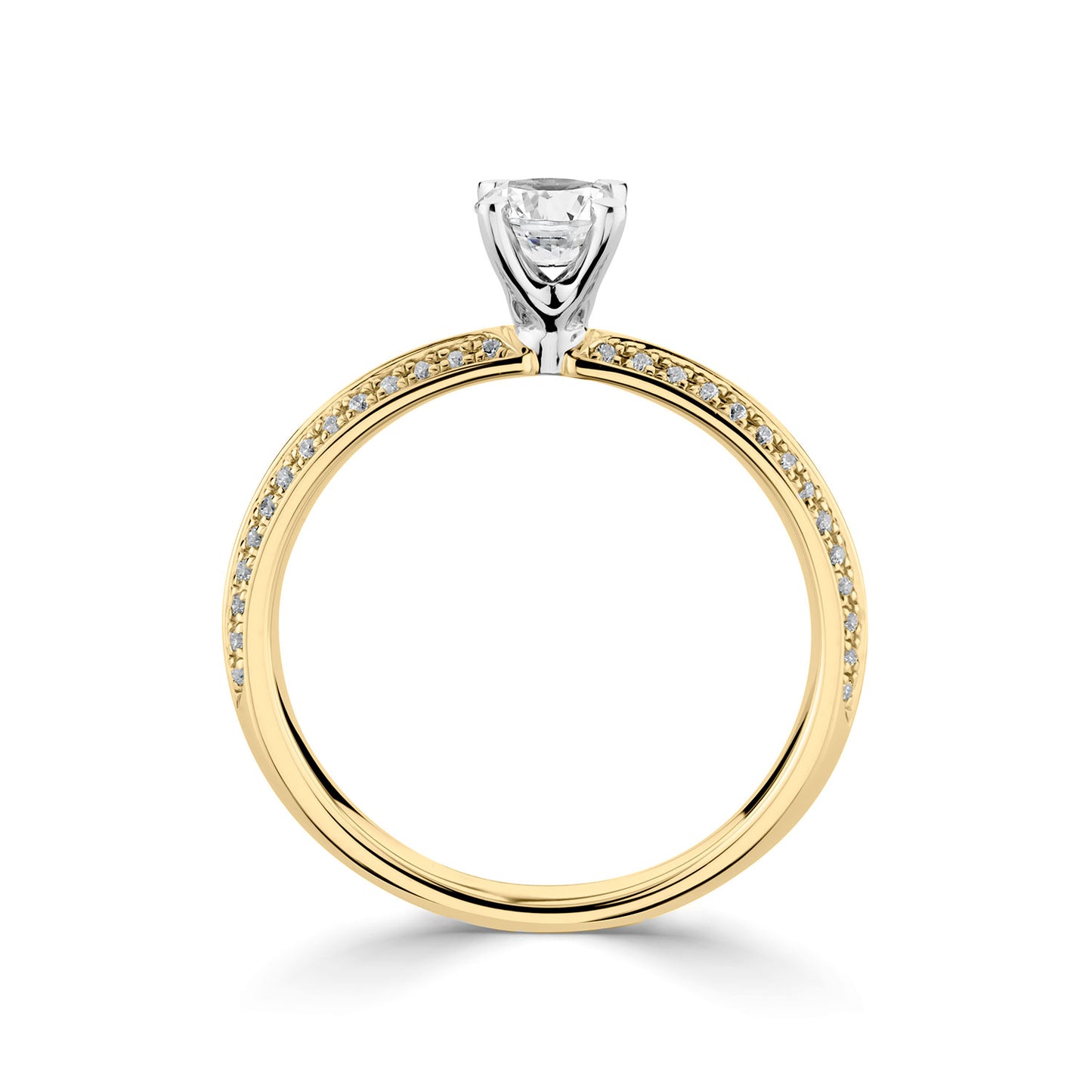 18ct Yellow Gold And Platinum Knife Edge Diamond Ring