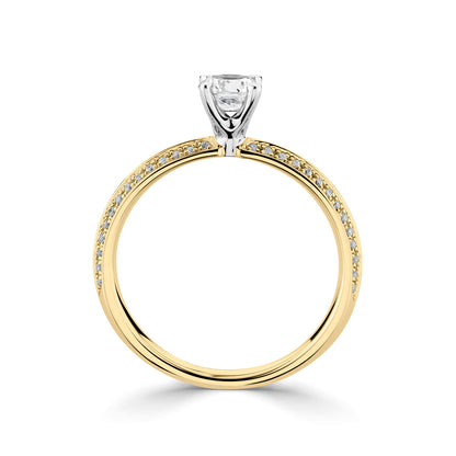 18ct Yellow Gold And Platinum Knife Edge Diamond Ring