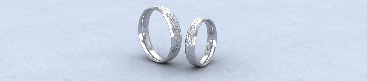 Silver Patterned Wedding Rings – dotJewellery.com