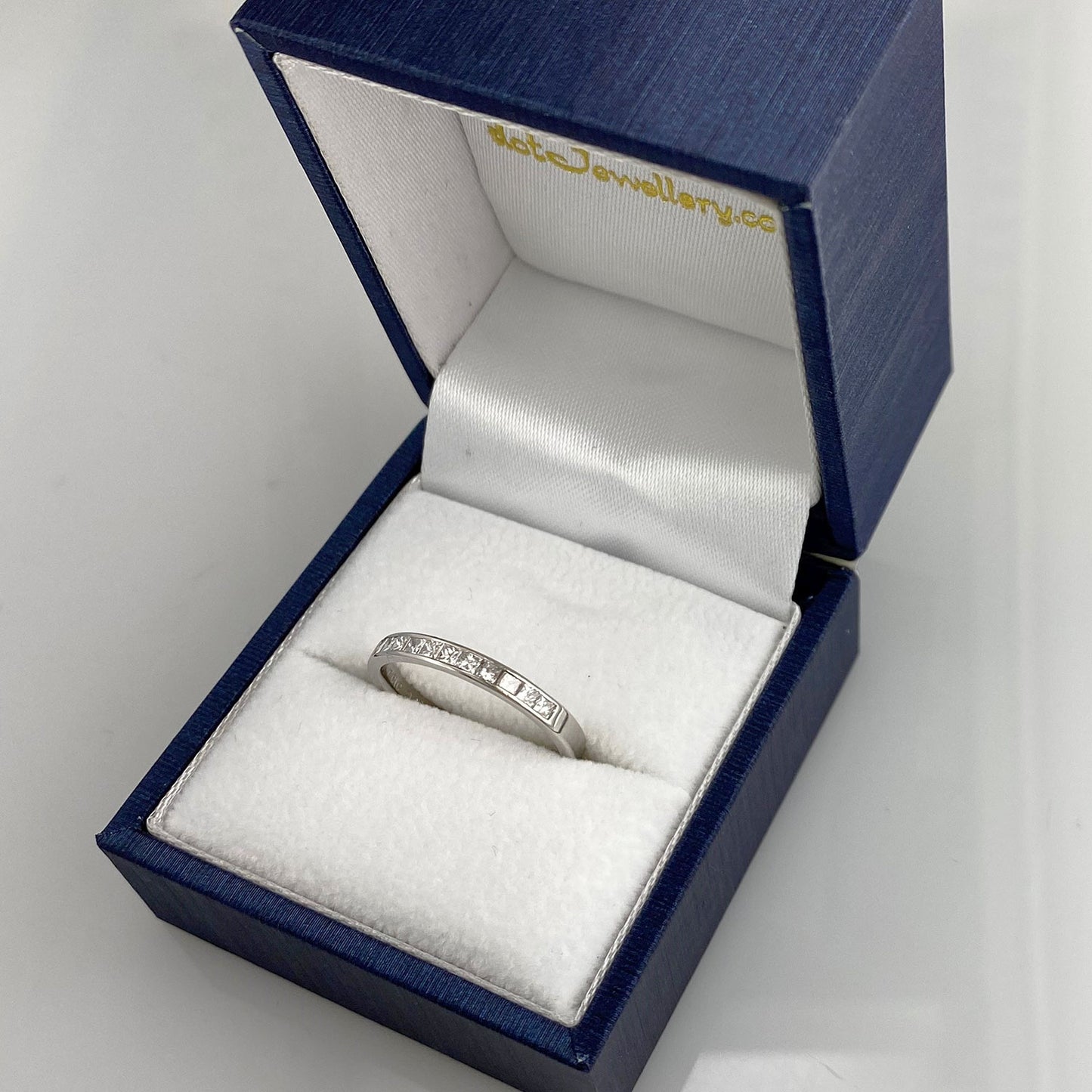 Channel Set Diamond 9ct White Gold 2.5mm Wedding Ring