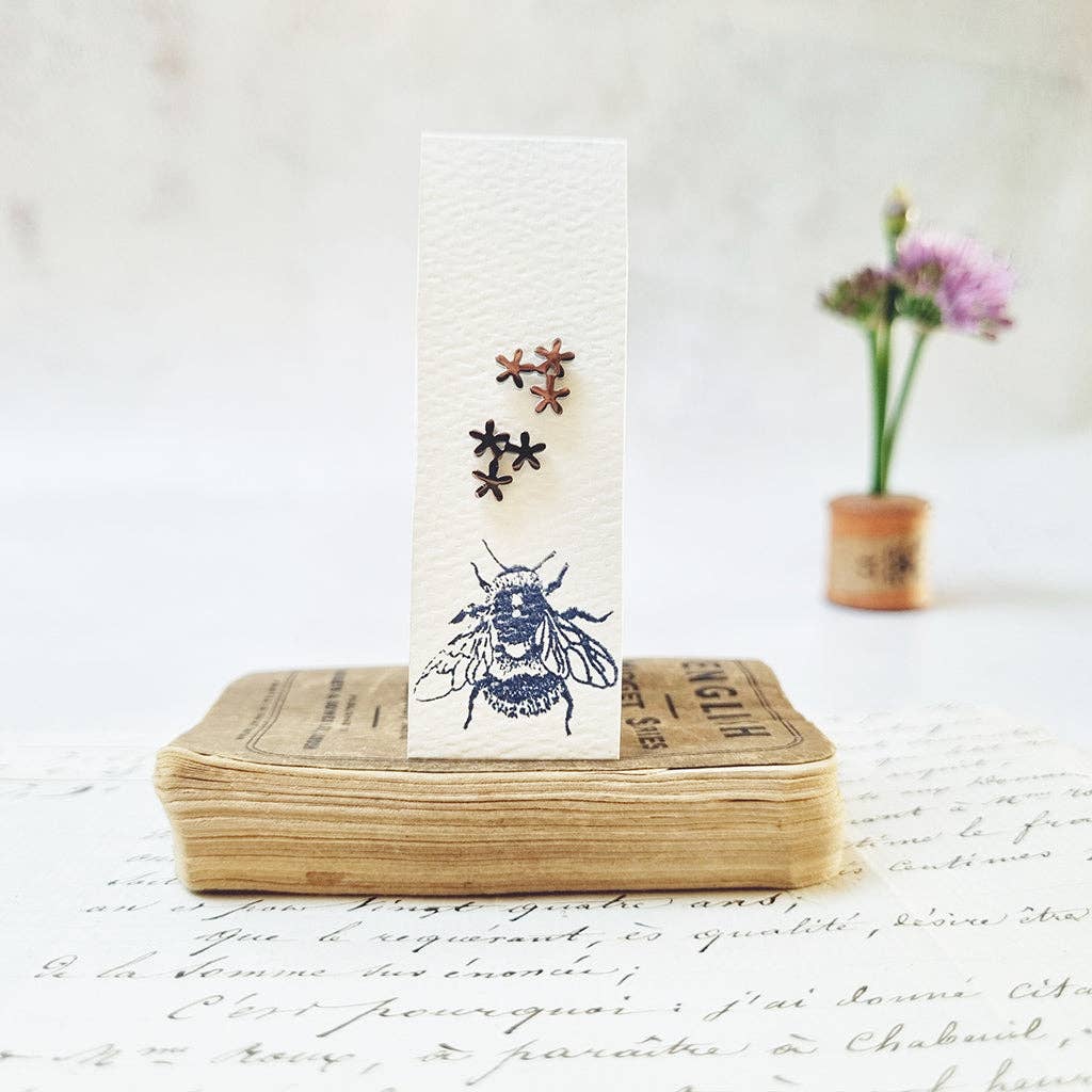 Forget Me Not flower stud earrings in a Bottle