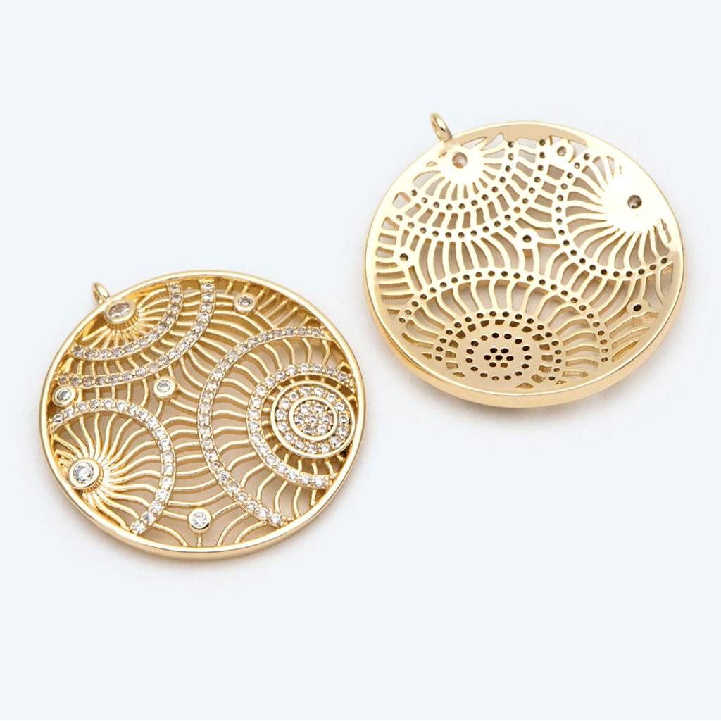 Gold Plated  Filigree and Crystal Necklace