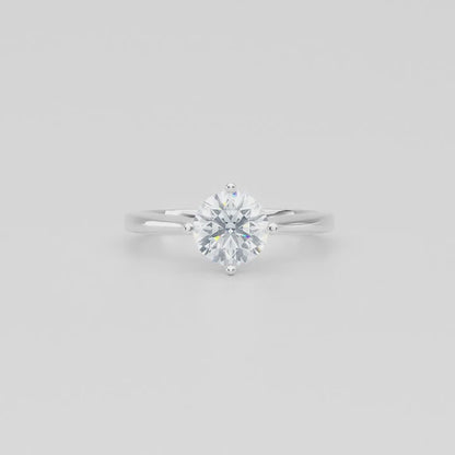 18ct Yellow Gold And Platinum Four Claw Compass Solitaire Diamond Engagement Ring.