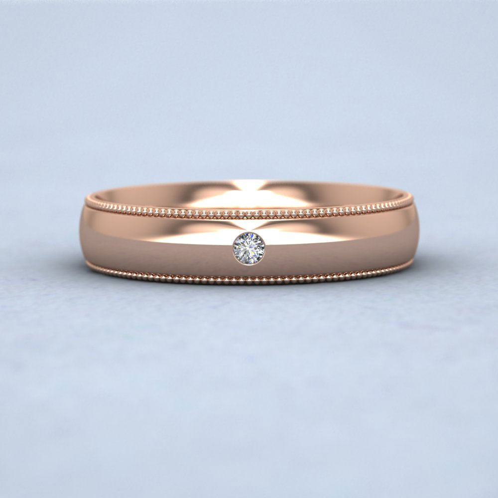 Milgrain rose gold hot sale wedding band