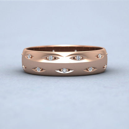 Twenty Diamond Set 9ct Rose Gold 5mm Wedding Ring