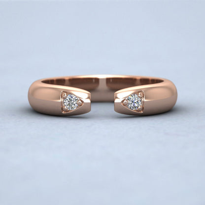 Split Two Diamond Set 9ct Rose Gold 4mm Wedding Ring