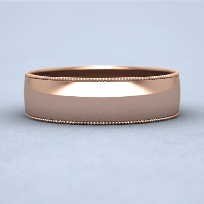 Millgrained Edge 18ct Rose Gold 6mm Wedding Ring