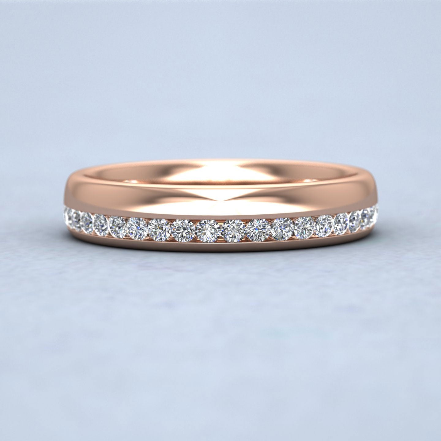 Asymmetric Full Channel Set Diamond 9ct Rose Gold 4mm Ring