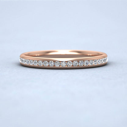 Half Channel Set 0.22ct Round Brilliant Cut Diamond 9ct Rose Gold 2.25mm Ring