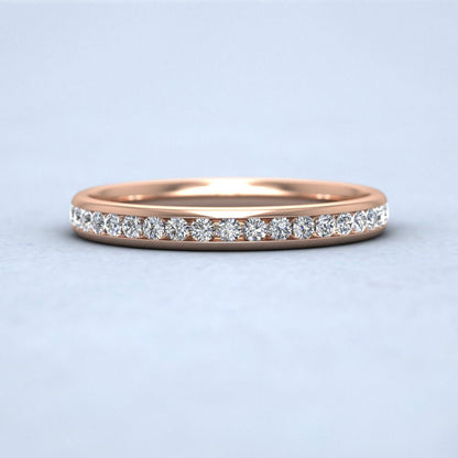 Half Channel Set 0.24ct Round Brilliant Cut Diamond 9ct Rose Gold 2.5mm Ring