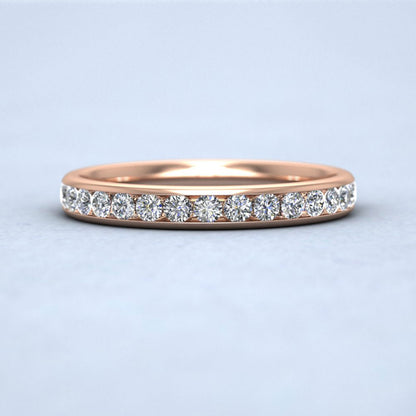 Half Channel Set 0.34ct Round Brilliant Cut Diamond 9ct Rose Gold 2.75mm Ring