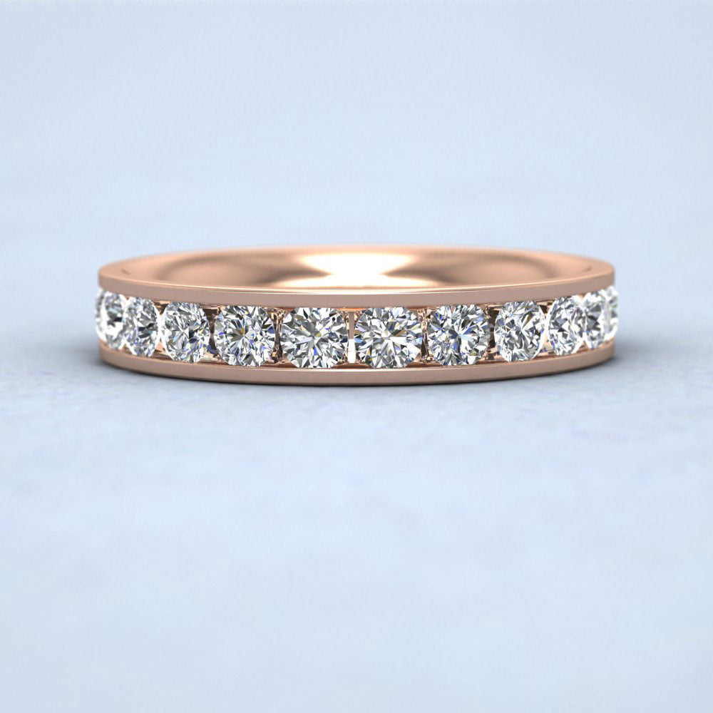 Full Channel Set 1.5ct Round Brilliant Cut Diamond 9ct Rose Gold 3.5mm Ring