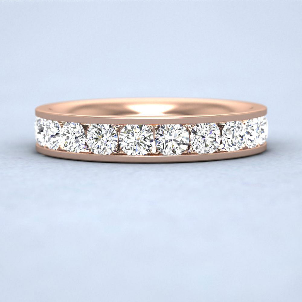 Full Channel Set 2ct Round Brilliant Cut Diamond 9ct Rose Gold 4mm Ring