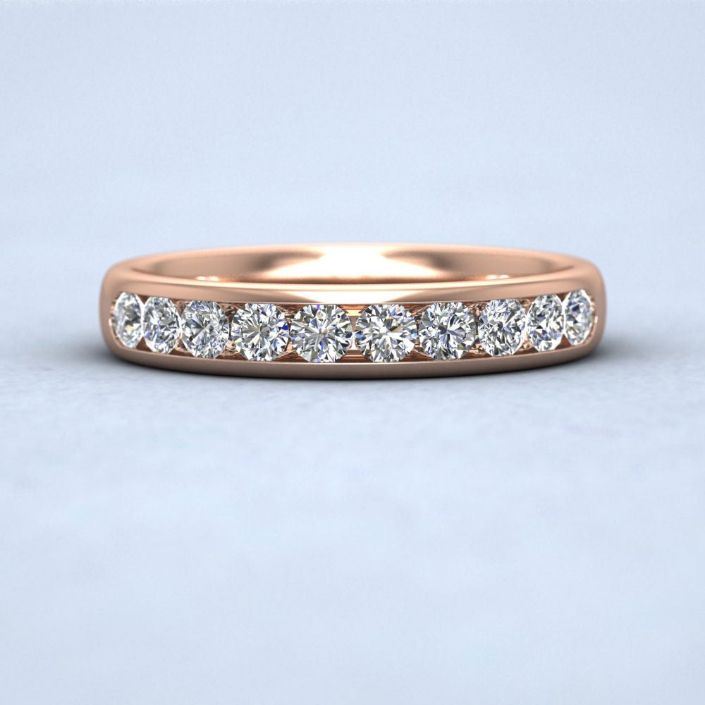 Ten Stone 0.5ct Channel Set Diamond 18ct Rose Gold 3.5mm Ring