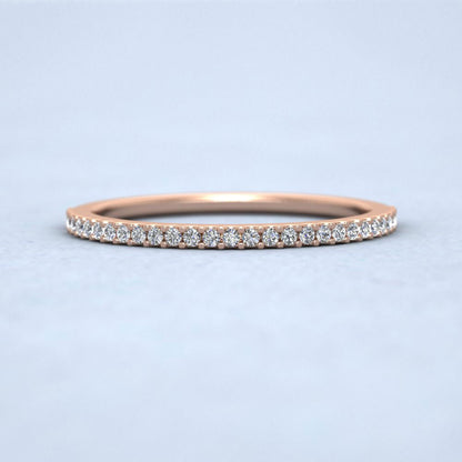 Round Claw 0.13ct Half Diamond Set 18ct Rose Gold 1.5mm Ring