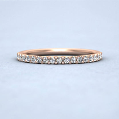 Round Claw 0.34ct Half Diamond Set 9ct Rose Gold 2.25mm Ring