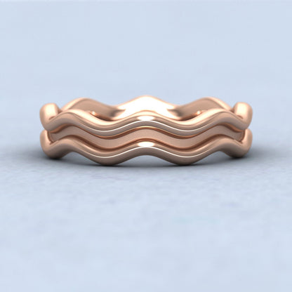 Double Wave 9ct Rose Gold 4mm Wedding Ring