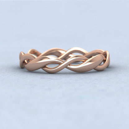 Double Weave 9ct Rose Gold 3.5mm Wedding Ring