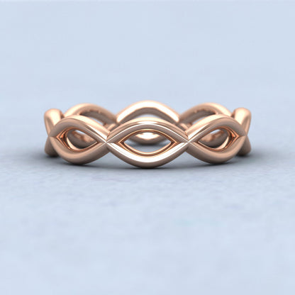 Double Twist 18ct Rose Gold 4mm Wedding Ring