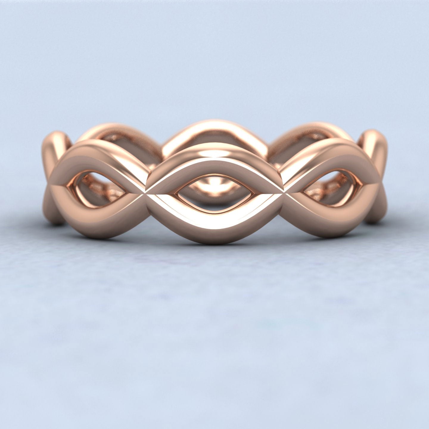 Double Twist 18ct Rose Gold 6mm Wedding Ring