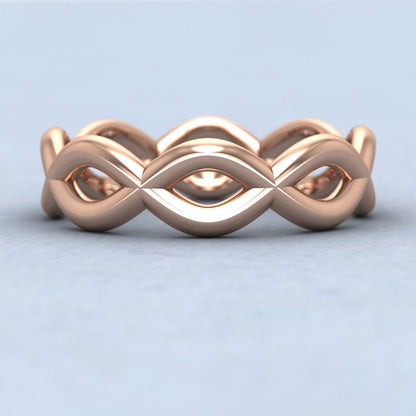 Double Twist 18ct Rose Gold 6mm Wedding Ring