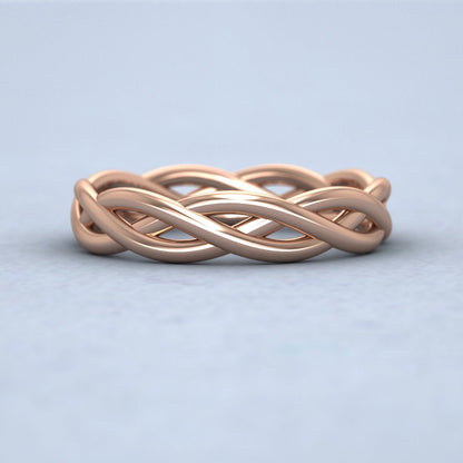 Triple Weave 18ct Rose Gold 4mm Wedding Ring