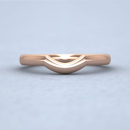 Curved To Fit Wedding Ring In 9ct Rose Gold 2.25mm Wide