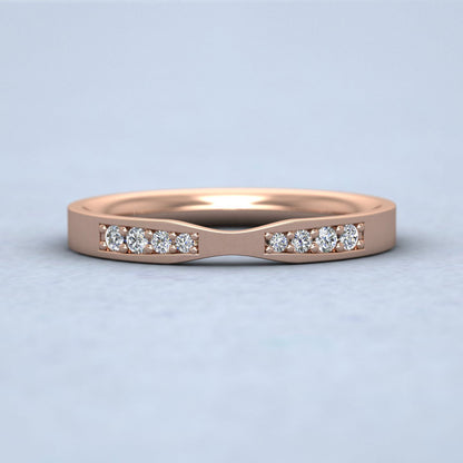 Pinch Shaped Wedding Ring In 9ct Rose Gold 2.5mm Wide