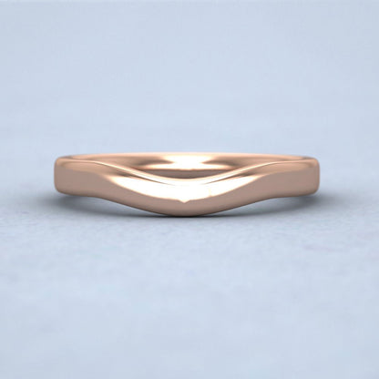 Shaped 9ct Rose Gold 2.5mm Wedding Ring